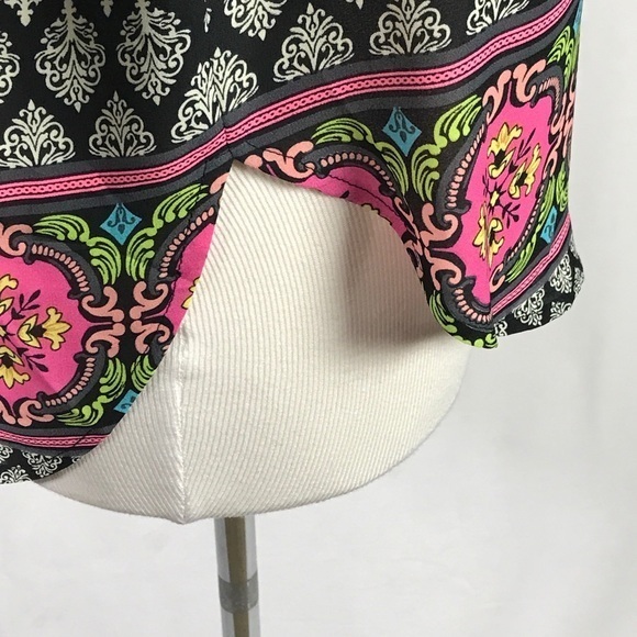 Boho Damask Print Peasant Blouse - Picture 9 of 12